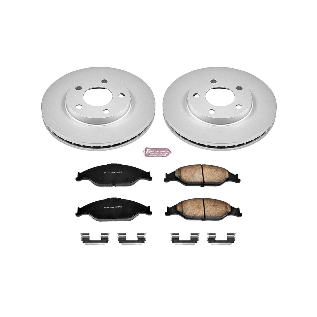 Power Stop 99-04 Ford Mustang Front Z17 Evolution Geomet Coated Brake Kit