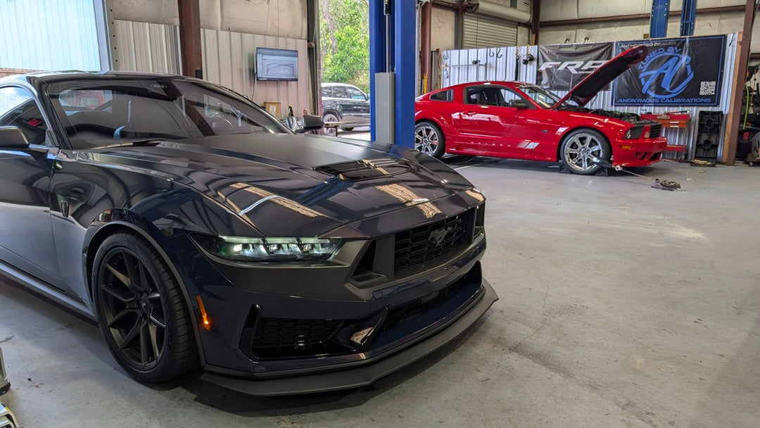 Two Mustangs in the TMS shop